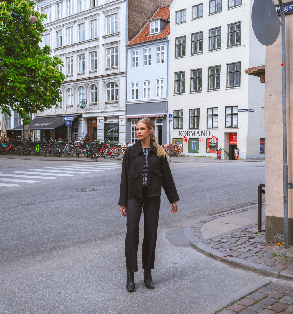 Black 100% Wool Trousers