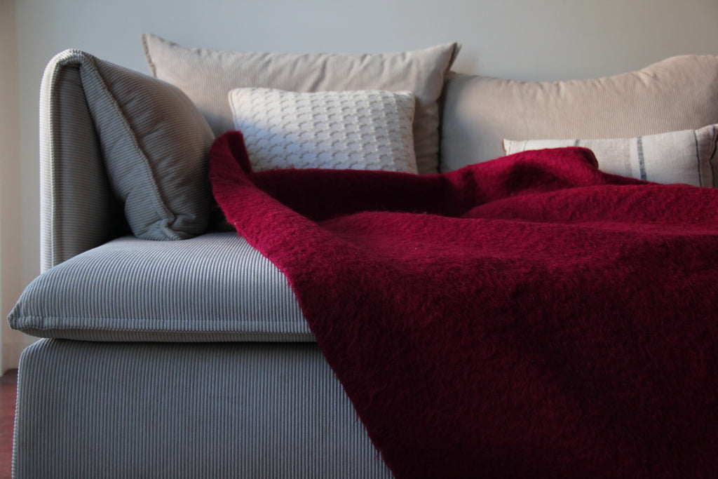 Portuguese 100% Wool "Papa" Red Blanket
