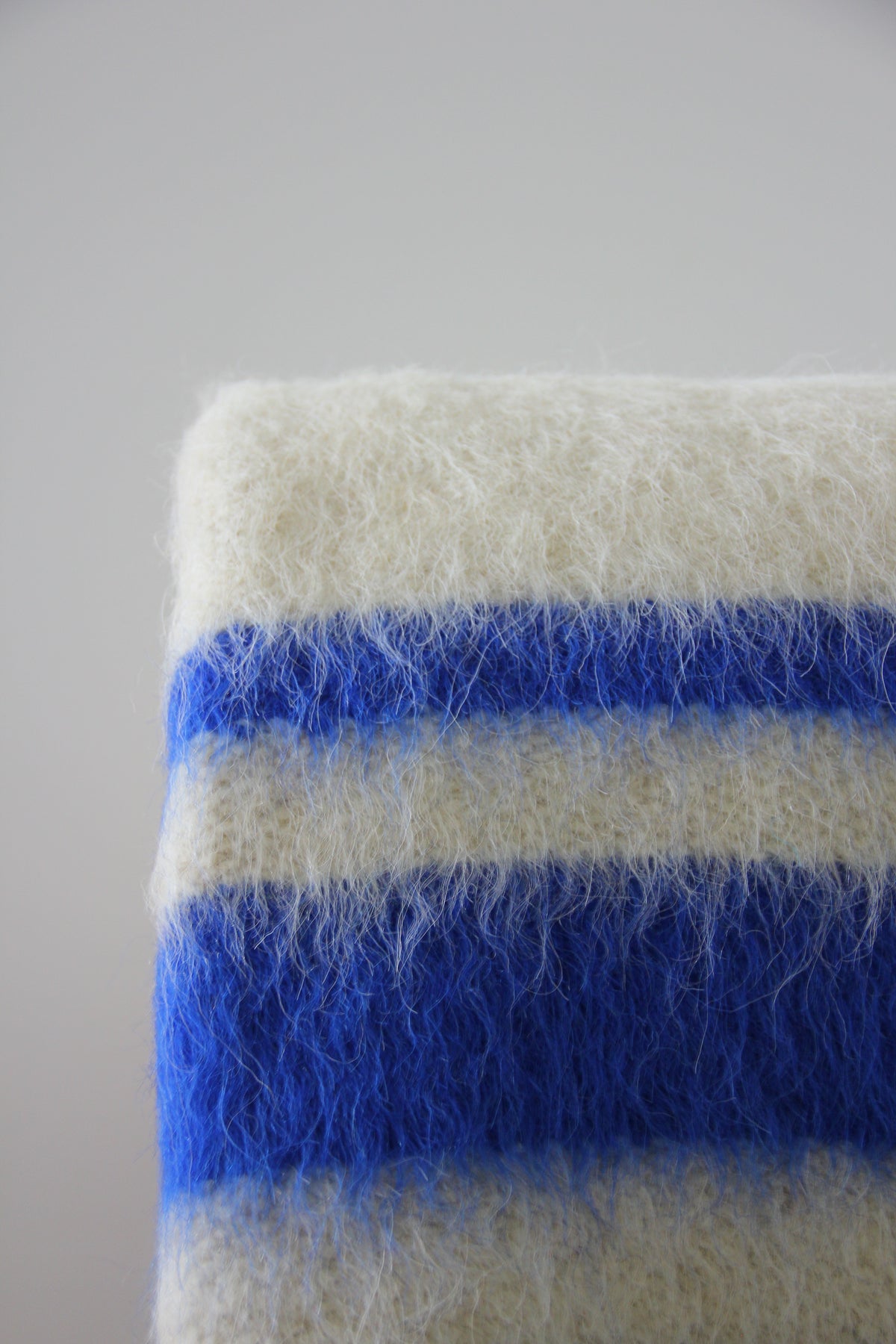 Portuguese 100% Wool "Papa" Blue Striped Blanket