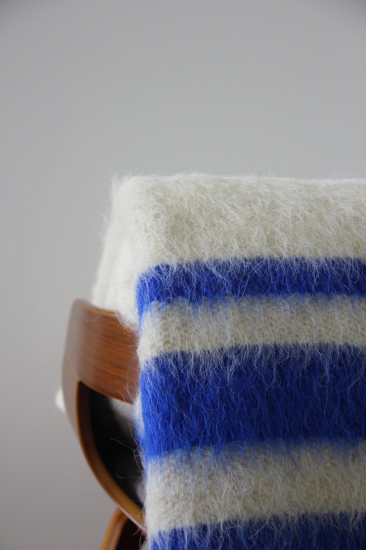 Portuguese 100% Wool "Papa" Blue Striped Blanket