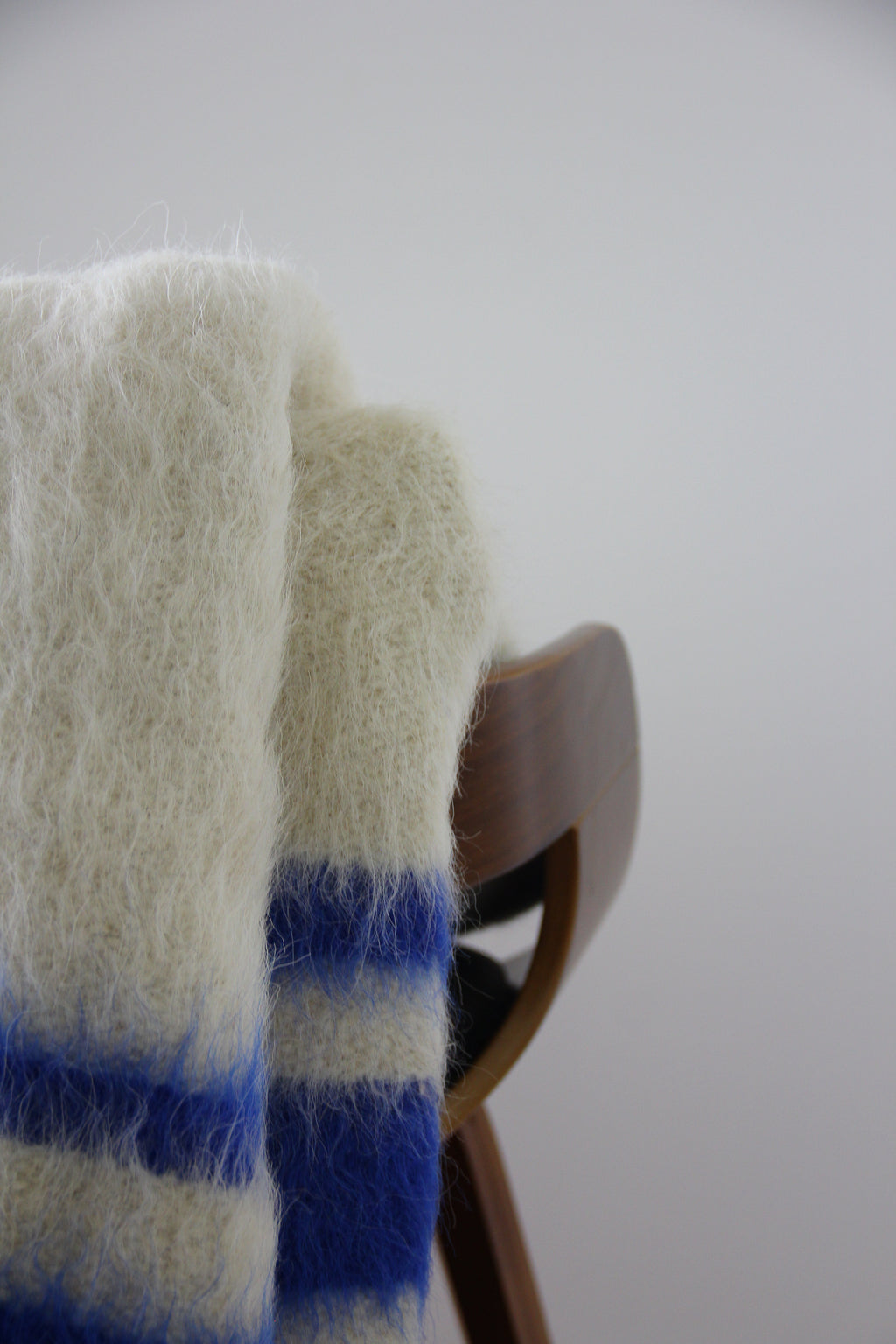 Portuguese 100% Wool "Papa" Blue Striped Blanket