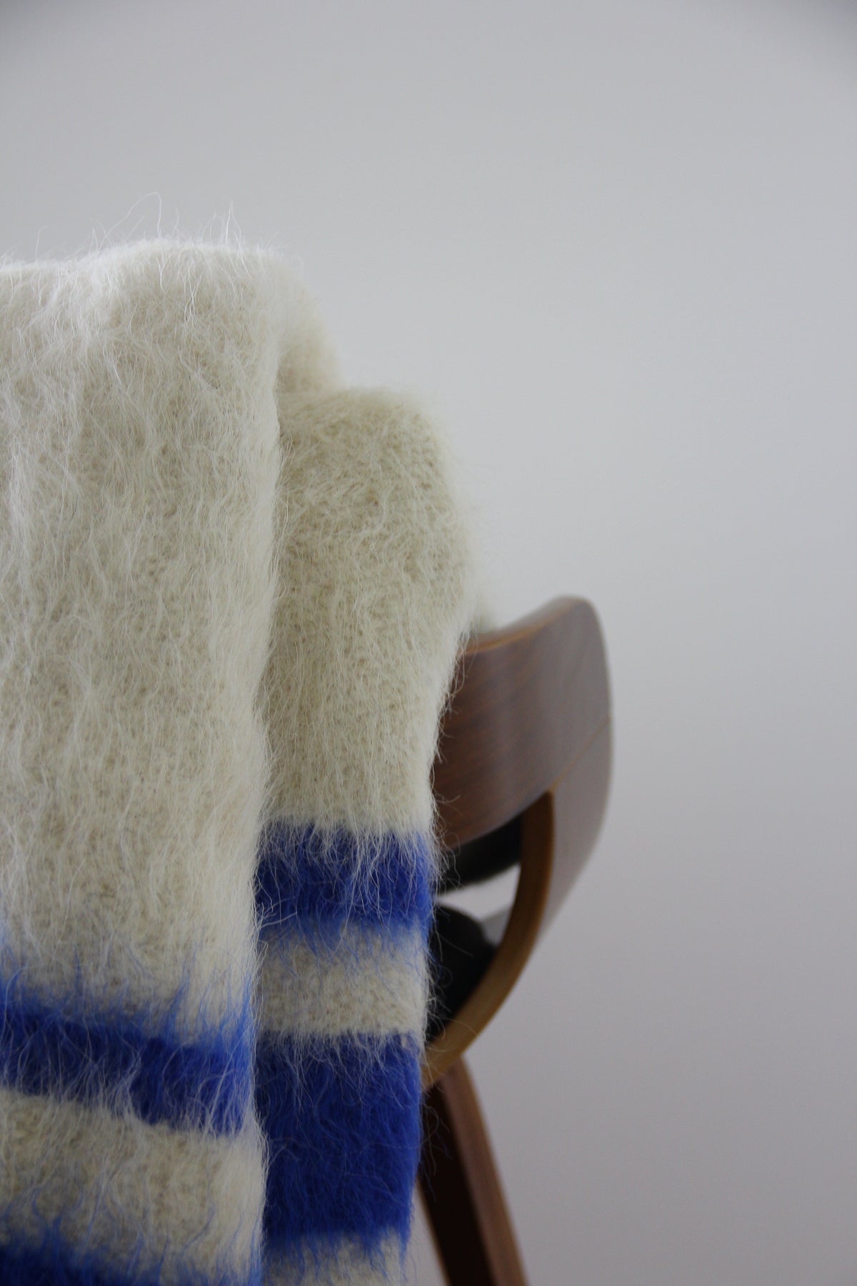 Portuguese 100% Wool "Papa" Blue Striped Blanket
