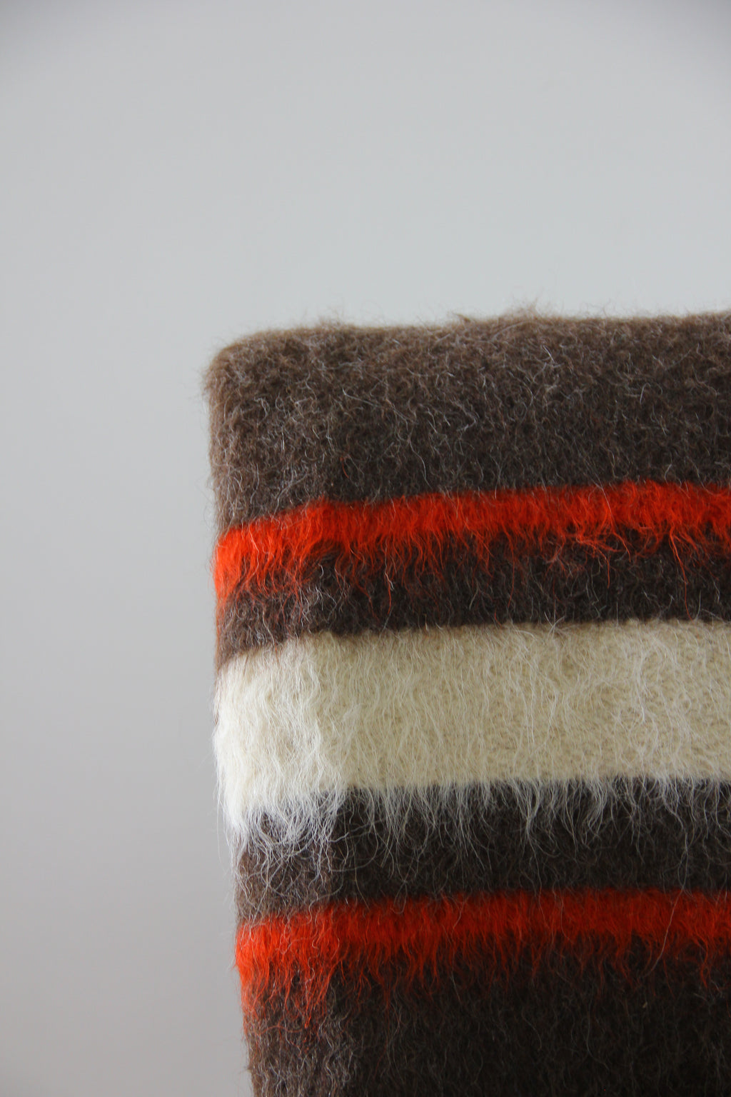 Portuguese 100% Wool "Papa" Brown Striped Blanket
