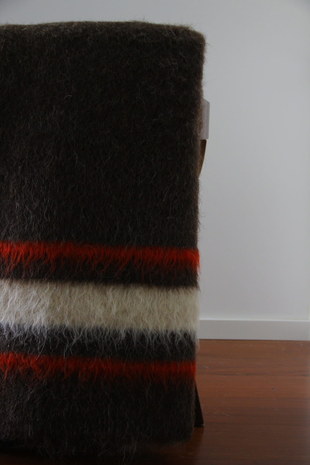 Portuguese 100% Wool "Papa" Brown Striped Blanket