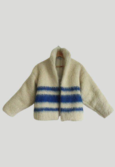 Portuguese 100% Wool `Blue Striped "Papa" Jacket