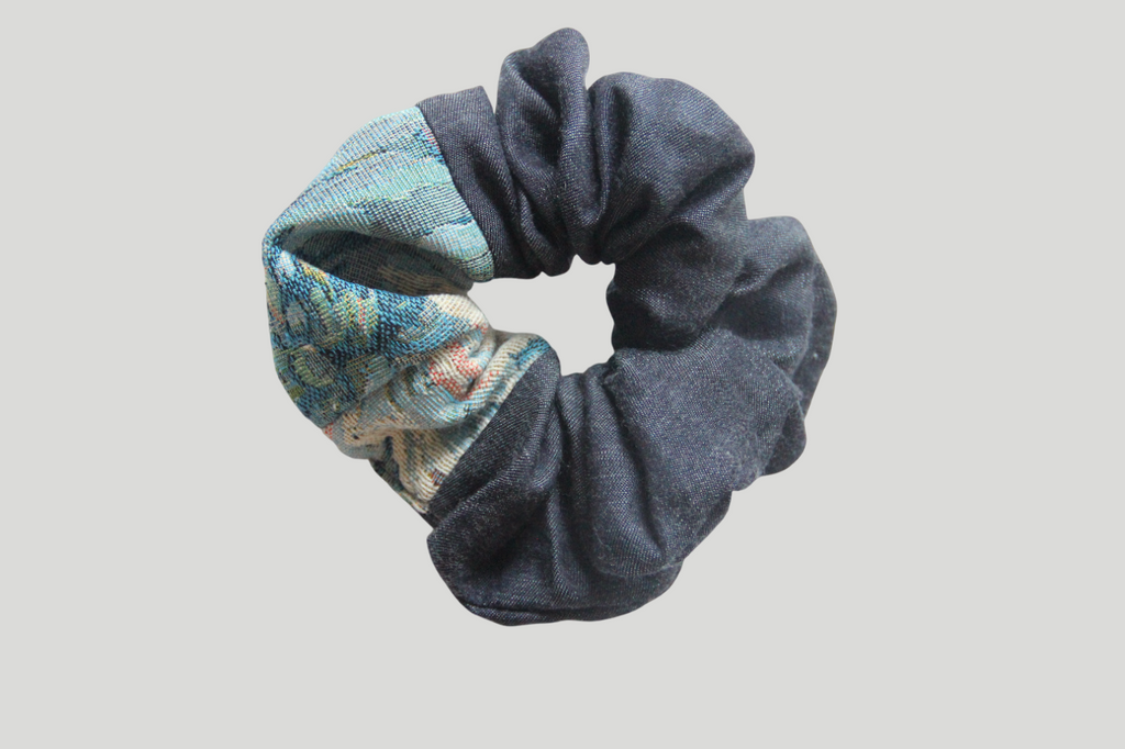 Blue Garden Scrunchie