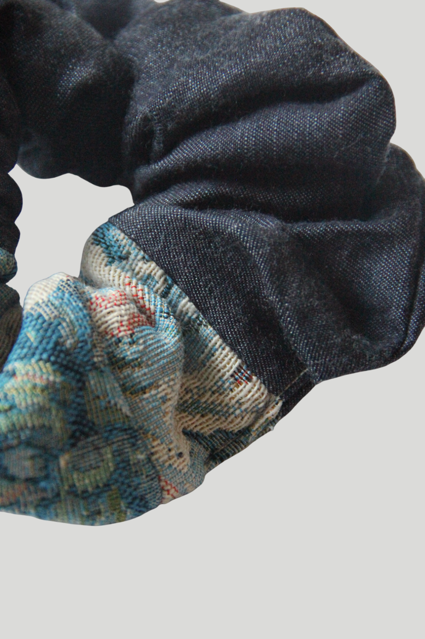 Blue Garden Scrunchie