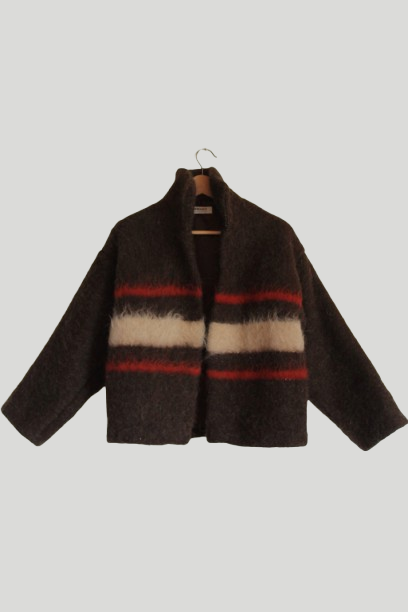 Portuguese 100% Wool Brown Striped "Papa" Jacket