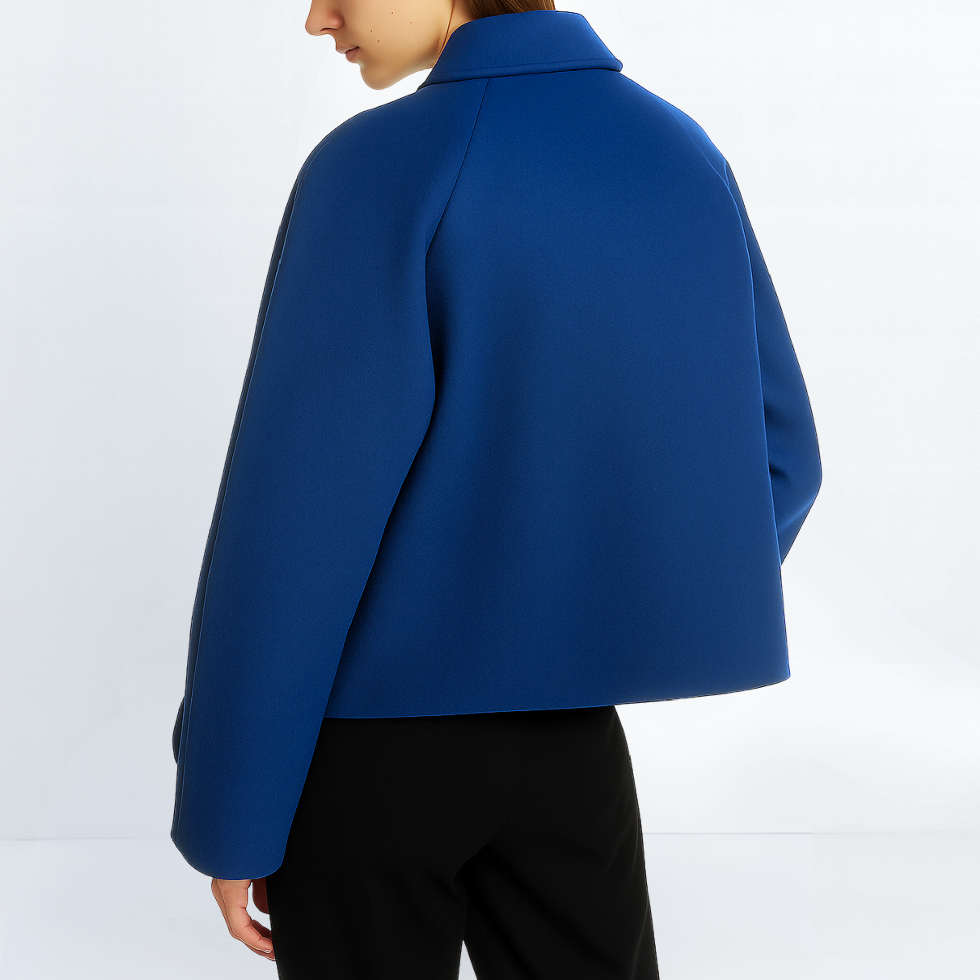 Cropped pure wool coat